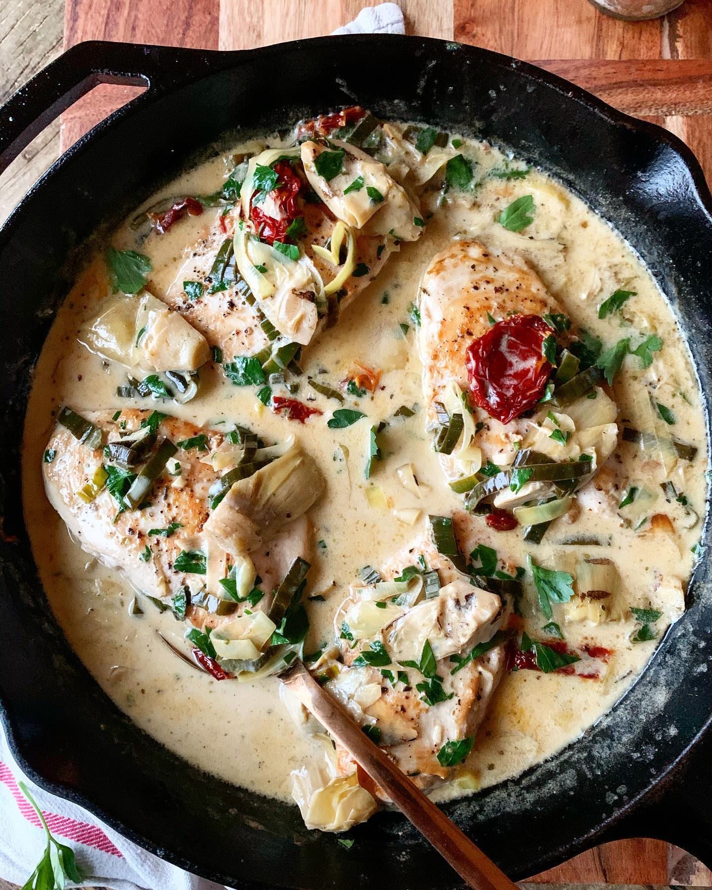 Creamy Artichoke and SunDried Tomato Chicken White Sparrow Food Company