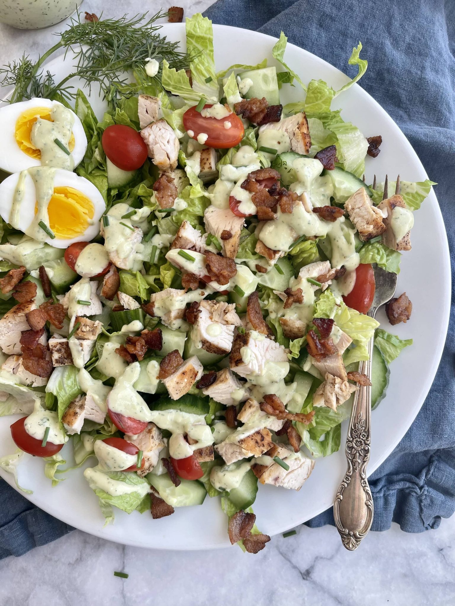Paleo Chicken Bacon Avocado Ranch Salad White Sparrow Food Company